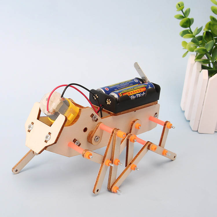 Interactive Squeaky Plush Dog Toy - Zestaw do samodzielnego montażu: robot heksapod,